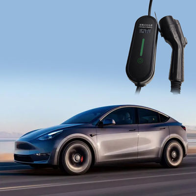 GB/T 32A 7kW Electric Vehicles Portable EV Charger With Screen