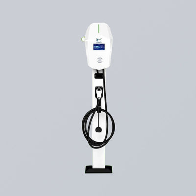 Three Phase 21kW Fast AC Car Floor Mounted EV Charger 4.3 Inch LCD Screen