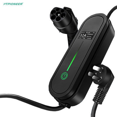 Under Temperature Protection IP65 IK10 Screen Portable EV Charger With 20m Cable