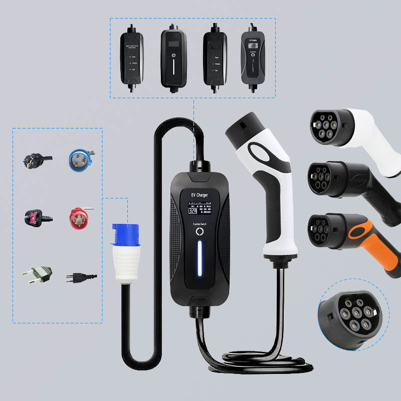 GB/T 32A 250V Home Portable EV Charger Flame Retardant UL94 V-0